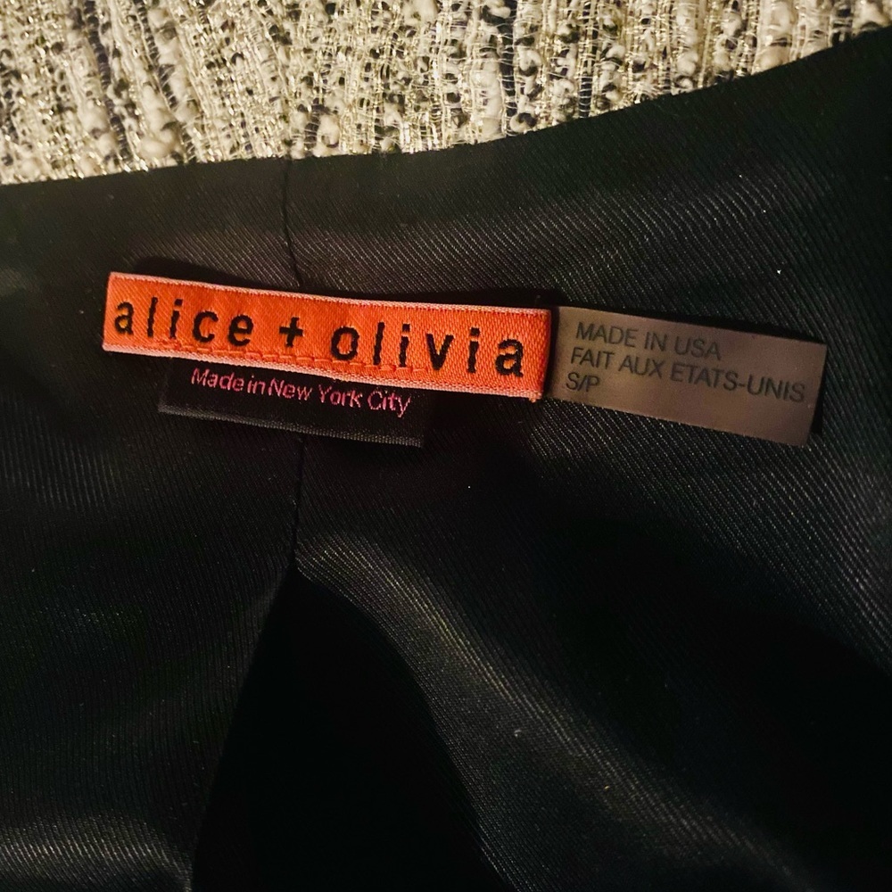 Alice + Olivia Amelia Metallic Tweed Cropped Blazer - Picture 11 of 11